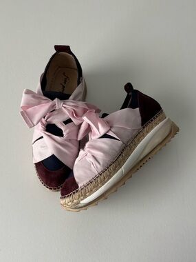 Free People Chapman Espadrille Platform Pink Bow Sneakers